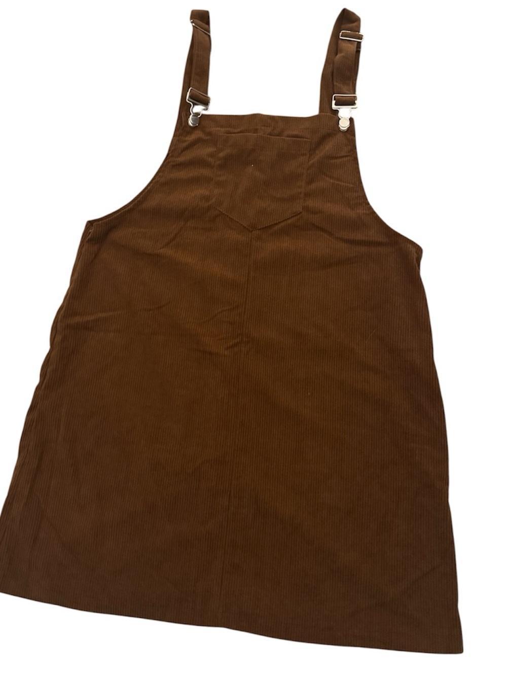 🤎NWOT Amazon Brown Corduroy Pinafore Jumper Overalls Fall Mini Dress M
